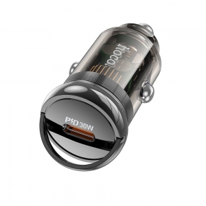 Įkroviklis automobilinis HOCO Z53 30W (USB-C) juodas