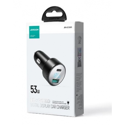 Įkroviklis automobilinis JOYROOM (JR-CCD01) (1xUSB-C; 1xUSB; 53W) juodas Įkroviklis automobilinis JOYROOM (JR-CCD01) (1xUSB-C; 1xUSB; 53W) juodas