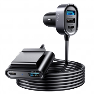 Įkroviklis automobilinis JOYROOM (JR-CL05) (2xPD ; 2xQC3.0) (75w 1.5M) juodas