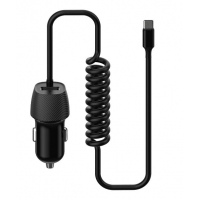 Įkroviklis automobilinis Platinet (PLCRSC) su Type-C laidu (1xUSB 3.4A) juodas