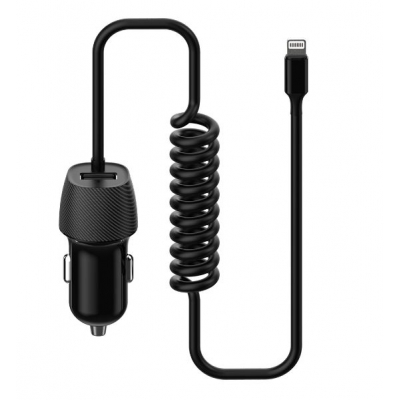 Įkroviklis automobilinis Platinet (PLCRSL) su Lightning laidu (1xUSB 3.4A) juodas Įkroviklis automobilinis Platinet (PLCRSL) su Lightning laidu (1xUSB 3.4A) juodas