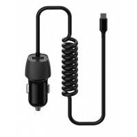 Įkroviklis automobilinis Platinet (PLCRSM) su MicroUSB laidu (1xUSB 3.4A) juodas