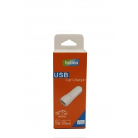 Įkroviklis automobilinis Tellos C102 su USB jungtimi 1A baltas