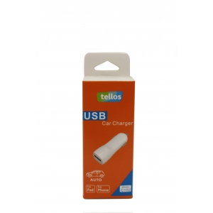 Įkroviklis automobilinis Tellos C102 su USB jungtimi 1A baltas