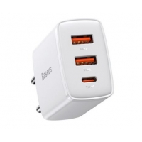 Įkroviklis Baseus (CCXJ-E02) (1xUSB-C;2xUSB 3A 30W) baltas