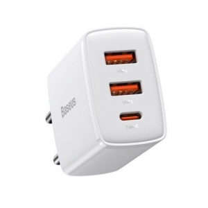 Įkroviklis Baseus (CCXJ-E02) (1xUSB-C;2xUSB 3A 30W) baltas