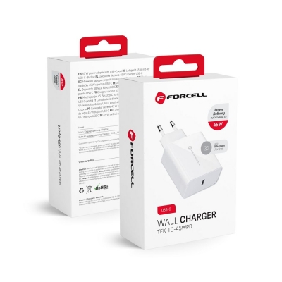 Įkroviklis Forcell (1xUSB-C 3A 45W) baltas Įkroviklis Forcell (1xUSB-C 3A 45W) baltas