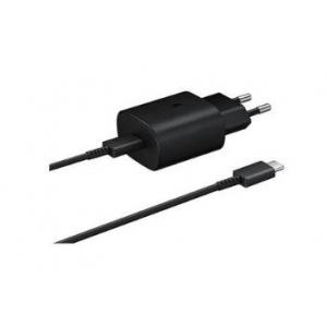Įkroviklis originalus Samsung Fast Charging (EP-TA800B) (25W) juodas + USB-C laidas