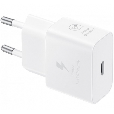 Įkroviklis originalus Samsung Super Fast Charging (Type-C) EP-T2510NWEGEU (25W) baltas su įpakavimu Įkroviklis originalus Samsung Super Fast Charging (Type-C) EP-T2510NWEGEU (25W) baltas su įpakavimu