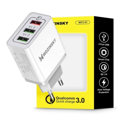 Įkroviklis Wozinsky (WWC-01) (3xUSB 30W 3A) baltas Įkroviklis Wozinsky (WWC-01) (3xUSB 30W 3A) baltas