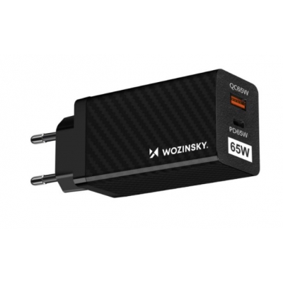 Įkroviklis Wozinsky (WWCG01) (1xUSB-C;1xUSB 3A 65W) juodas