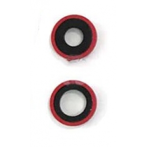 iPhone 11 kameros stikliukas su rėmeliu Red (2pcs)