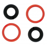 iPhone 13 mini kameros stikliukas su rėmeliu Red (2pcs)