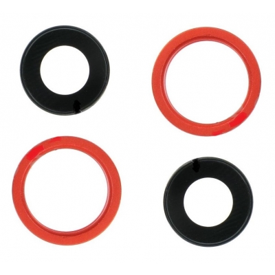 iPhone 13 mini kameros stikliukas su rėmeliu Red (2pcs) iPhone 13 mini kameros stikliukas su rėmeliu Red (2pcs)