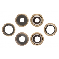 iPhone 13 Pro Max kameros stikliukas su rėmeliu Gold (3pcs)