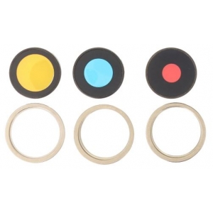 iPhone 14 Pro / 14 Pro Max kameros stikliukas su rėmeliu Gold (3pcs)