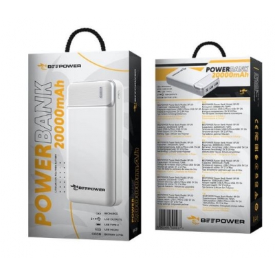 Išorinė baterija POWER BANK BEEPOWER (BP-20) 20000mAh (2xUSB; 2.1A) balta Išorinė baterija POWER BANK BEEPOWER (BP-20) 20000mAh (2xUSB; 2.1A) balta