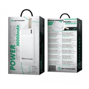 Išorinė baterija POWER BANK BEEPOWER (BP-30) 30000mAh (2xUSB; 2.1A) balta