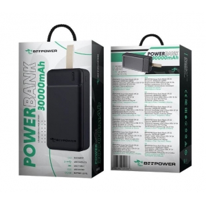 Išorinė baterija POWER BANK BEEPOWER (BP-30) 30000mAh (2xUSB; 2.1A) juoda