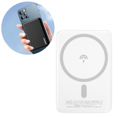 Išorinė baterija POWER BANK Dudao (K14S) 5000mAh su belaidžiu įkrovikliu (Magsafe 5W) balta