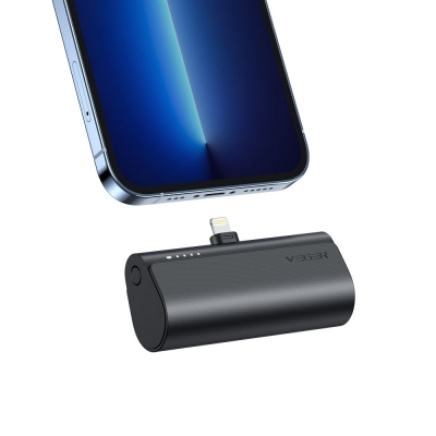 Išorinė baterija POWER BANK VEGER PlugOn (W0556P) lightning 5000mAh (20W) juoda Išorinė baterija POWER BANK VEGER PlugOn (W0556P) lightning 5000mAh (20W) juoda