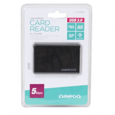 Kortelių skaitytuvas Omega (OUCR33IN1) (microSDHC,SDHC,SDXC USB 3.0) juodas Kortelių skaitytuvas Omega (OUCR33IN1) (microSDHC,SDHC,SDXC USB 3.0) juodas