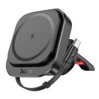 Belaidis automobilinis įkroviklis-laikiklis HOCO (HW23) (MagSafe 15W) tvirtinamas ant ventiliacijos grotelių juodas