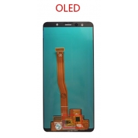 Ekranas Samsung A750 A7 2018 su lietimui jautriu stikliuku Black OLED (real size)
