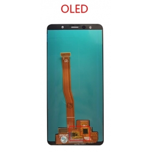 Ekranas Samsung A750 A7 2018 su lietimui jautriu stikliuku Black OLED (real size)
