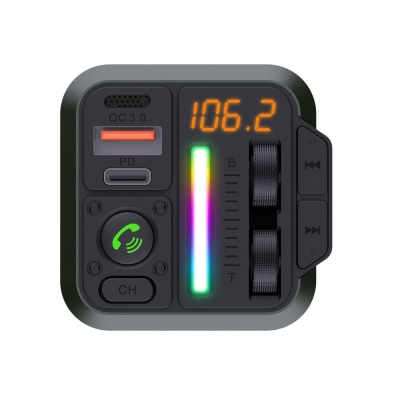 Įkroviklis automobilinis + FM transmiteris Blue Star (MT04B) (2xUSB-C, 20W, 3.0A) juodas Įkroviklis automobilinis + FM transmiteris Blue Star (MT04B) (2xUSB-C, 20W, 3.0A) juodas