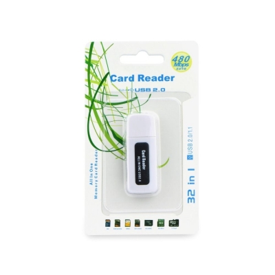 Kortelių skaitytuvas (microSD,SD, USB 2.0) baltas Kortelių skaitytuvas (microSD,SD, USB 2.0) baltas