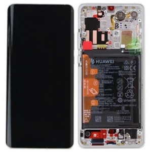 Ekranas Huawei P30 PRO su lietimui jautriu stikliuku ir rėmeliu ir baterija Silver Frost originalus (used Grade A)