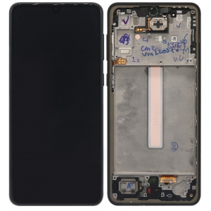 Ekranas Samsung A336 A33 5G 2022 su lietimui jautriu stikliuku ir rėmeliu Black originalus (used Grade B)