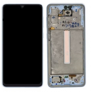 Ekranas Samsung A336 A33 5G 2022 su lietimui jautriu stikliuku ir rėmeliu Blue originalus (used Grade B)