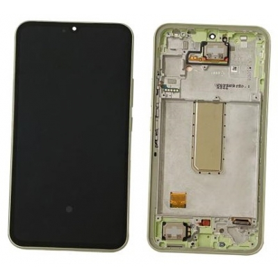 Ekranas Samsung A346 A34 5G 2023 su lietimui jautriu stikliuku ir rėmeliu Lime originalus (used Grade A) Ekranas Samsung A346 A34 5G 2023 su lietimui jautriu stikliuku ir rėmeliu Lime originalus (used Grade A)
