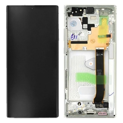 Ekranas Samsung N985 / N986 Note 20 Ultra su lietimui jautriu stikliuku ir rėmeliu Mystic White originalus (service pack) Ekranas Samsung N985 / N986 Note 20 Ultra su lietimui jautriu stikliuku ir rėmeliu Mystic White originalus (service pack)