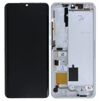 Ekranas Xiaomi Mi Note 10 / Mi Note 10 Pro su lietimui jautriu stikliuku ir rėmeliu Glacier White originalus (service pack)