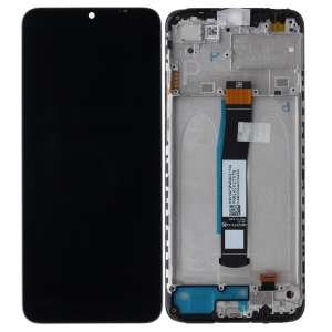 Ekranas Xiaomi Poco C40 su lietimui jautriu stikliuku ir rėmeliu Black originalus (service pack)