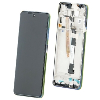 Ekranas Xiaomi Poco X3 Pro / X3 / X3 NFC su lietimui jautriu stikliuku ir rėmeliu Frost Blue originalus (service pack)
