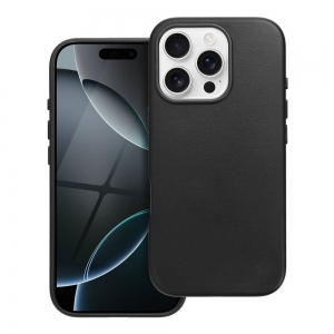 Dėklas Leather Mag Cover (MagSafe) skirtas iPhone 16 Pro juodas