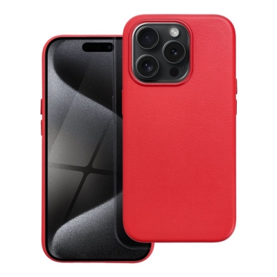 Dėklas Leather Mag Cover (MagSafe) skirtas iPhone 16 Pro Max raudonas Dėklas Leather Mag Cover (MagSafe) skirtas iPhone 16 Pro Max raudonas