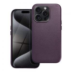Dėklas Leather Mag Cover (MagSafe) skirtas iPhone 16 Pro violetinis