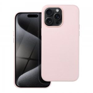 Dėklas Leather Mag Cover (MagSafe) skirtas iPhone 16 rožinis