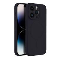 Dėklas Silicone Mag Cover (big hole) (MagSafe) skirtas iPhone 16 Plus juodas