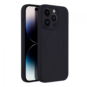 Dėklas Silicone Mag Cover (MagSafe) skirtas iPhone 14 Pro Max juodas