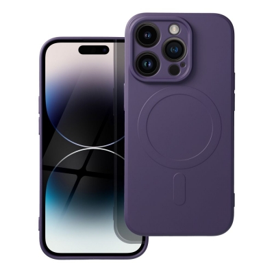 Dėklas Silicone Mag Cover (MagSafe) skirtas iPhone 14 Pro violetinis Dėklas Silicone Mag Cover (MagSafe) skirtas iPhone 14 Pro violetinis