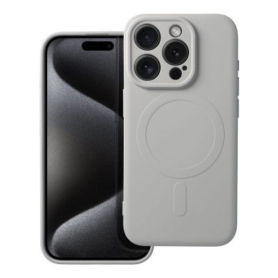 Dėklas Silicone Mag Cover (MagSafe) skirtas iPhone 15 Pro Max titano spalvos Dėklas Silicone Mag Cover (MagSafe) skirtas iPhone 15 Pro Max titano spalvos