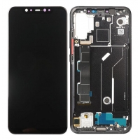 Ekranas Xiaomi Mi 8 su lietimui jautriu stikliuku ir rėmeliu Black originalus (service pack)
