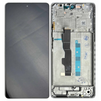 Ekranas Xiaomi Redmi Note 13 5G su lietimui jautriu stikliuku ir rėmeliu Arctic White originalus (service pack)