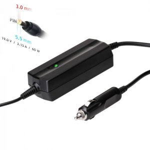 Automobilinis nešiojamojo kompiuterio pakrovėjas Akyga AK-ND-38 (19V  /  3.16A 60W 5.5 x 3.0mm + pin) SAMSUNG 1.2m